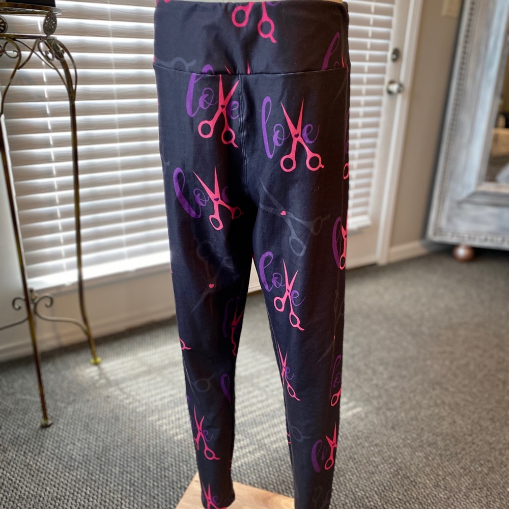 Scissors~Love~ Hairstylist~ Leggings XL 16/18